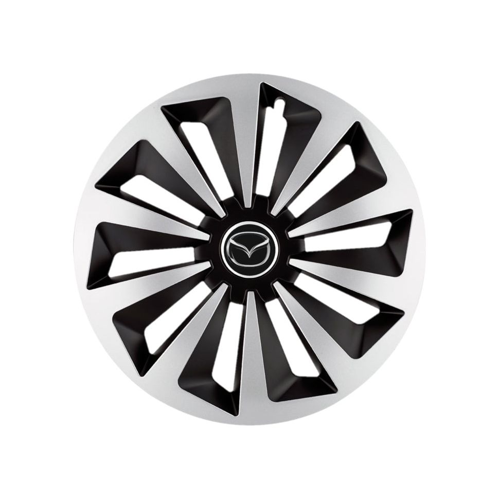 Set 4 capace roti Fox Gri-Negru R15 pentru gama auto Mazda