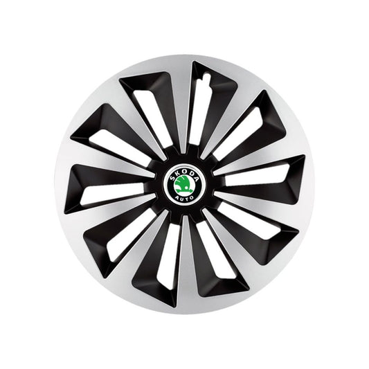 Set 4 capace roti Fox Gri-Negru R15 Compatibil Cu Skoda