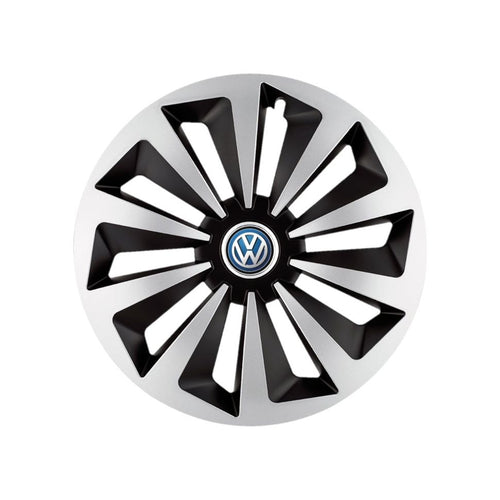 Set 4 capace roti Fox Gri-Negru R15 Compatibil Cu Volkswagen