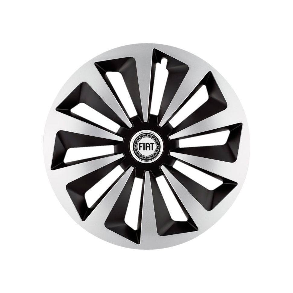 Set 4 capace roti Fox Gri-Negru R16 Compatibil Cu Fiat