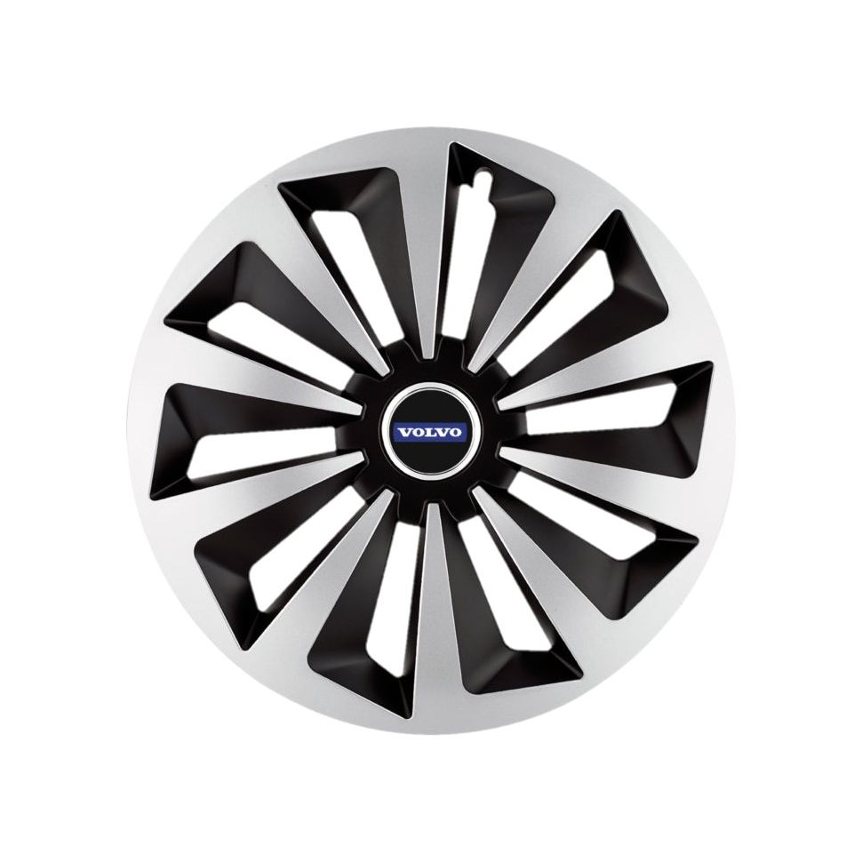 Set 4 capace roti Fox Gri-Negru R16 Compatibil Cu Volvo
