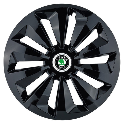Set 4 capace roti Fox negru R15 Compatibil Cu Skoda