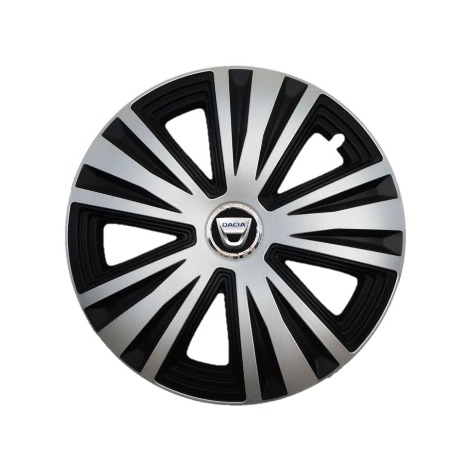Set 4 capace roti Glory Gri-Negru R15, pentru gama auto Dacia