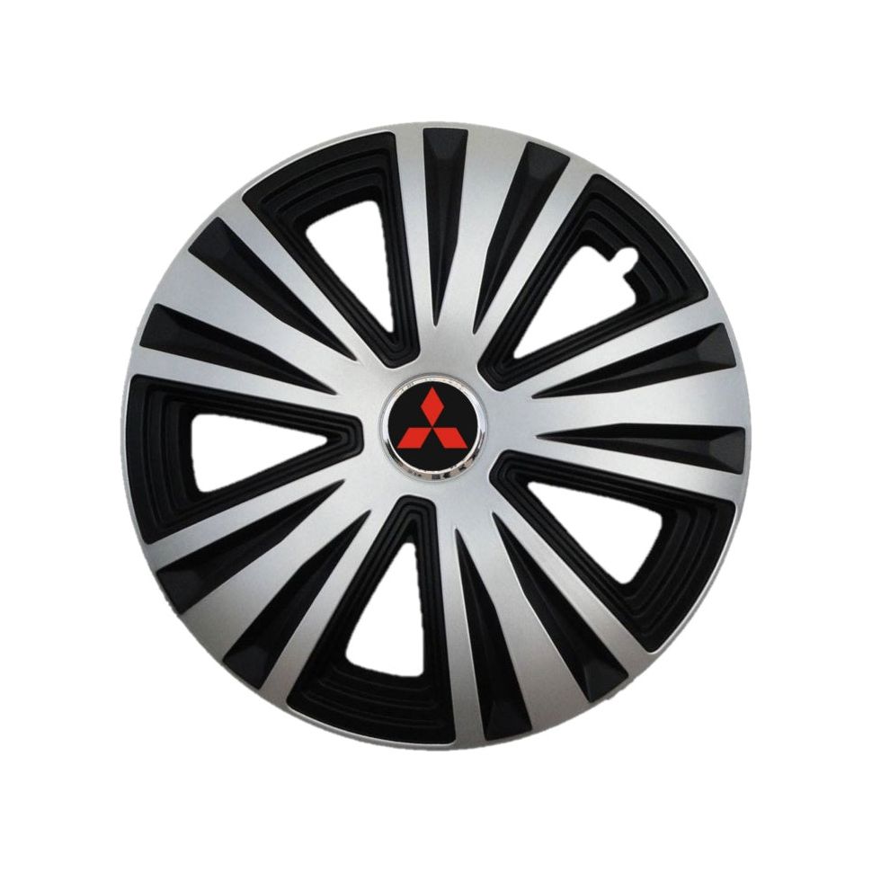 Set 4 capace roti Glory Gri-Negru R15, pentru gama auto Mitsubishi