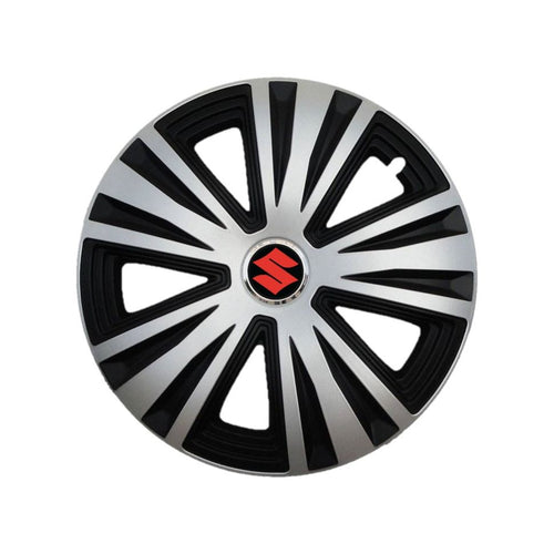 Set 4 capace roti Glory Gri-Negru R15, Compatibil Cu Suzuki