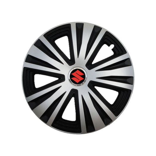 Set 4 capace roti Glory Gri-Negru R15, Compatibil Cu Suzuki