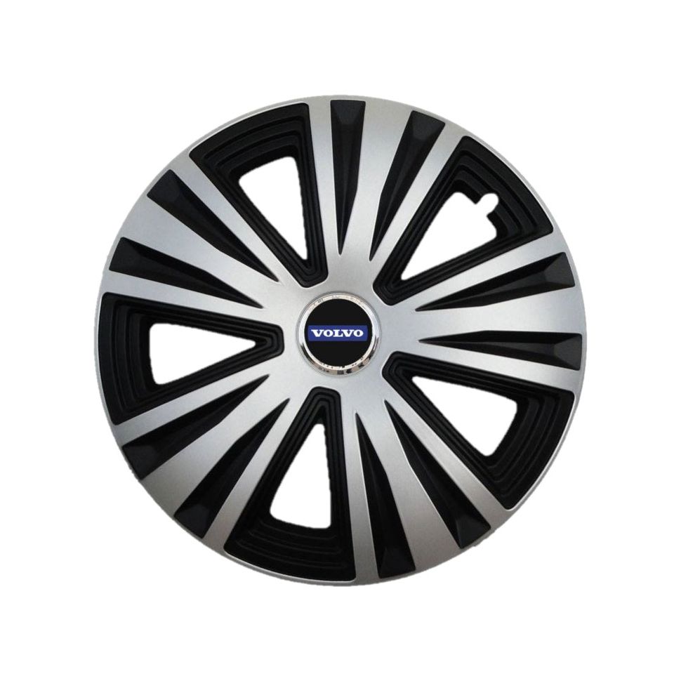 Set 4 capace roti Glory Gri-Negru R15, pentru gama auto Volvo