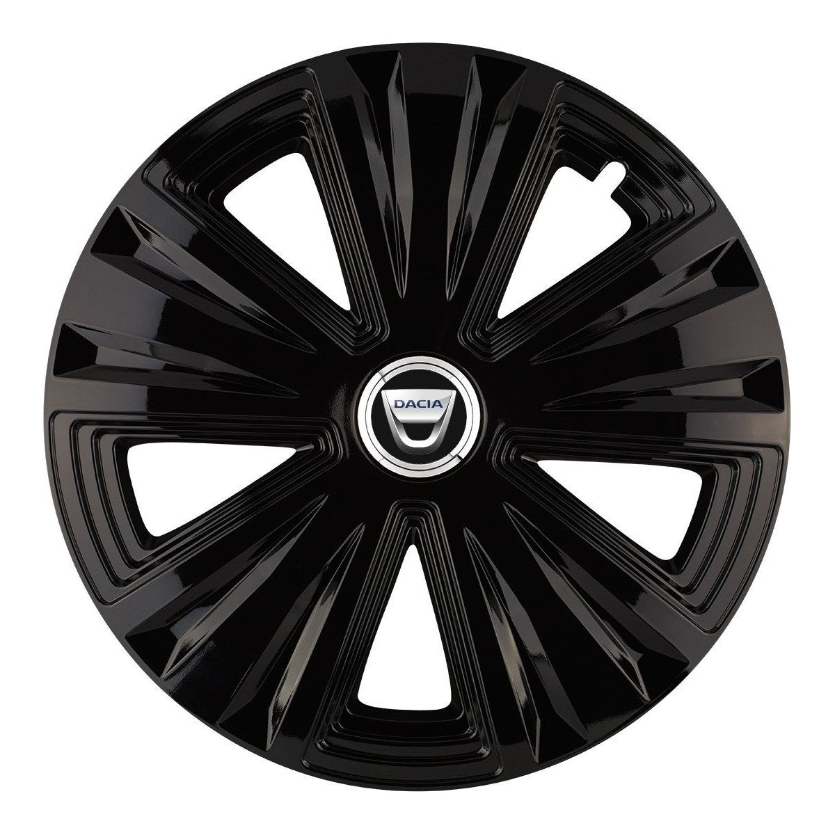 Set 4 capace roti Glory negru R15 pentru gama auto Dacia