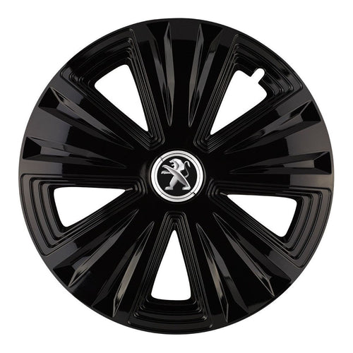 4 db-os Glory fekete R15 kerékborító készlet, Peugeot-tal kompatibilis