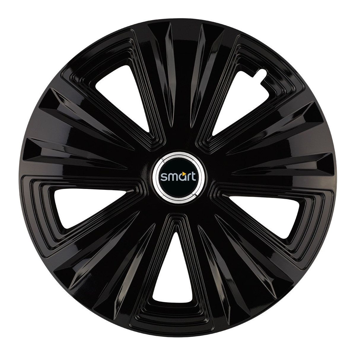 Set 4 capace roti Glory negru R15 pentru gama auto Smart