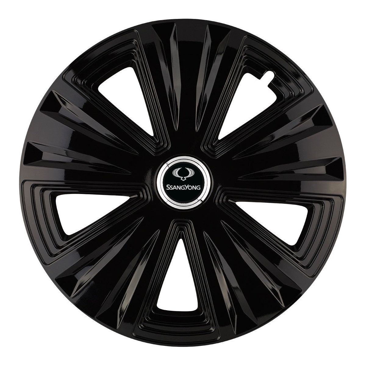 Set 4 capace roti Glory negru R15 pentru gama auto SsangYoung