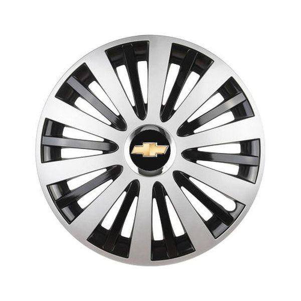Set 4 capace roti Gri cu inel cromat R16 pentru gama auto Chevrolet