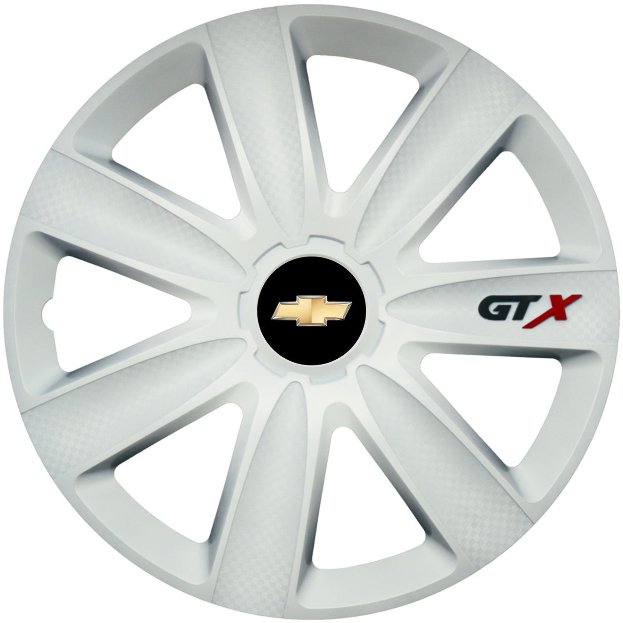 Set 4 Capace Roti GTX Alb R15, Compatibil Cu Chevrolet