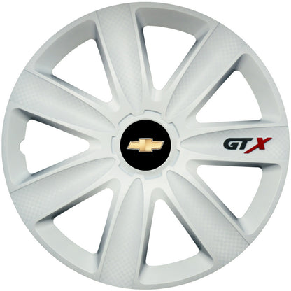 Комплект 4 таса GTX бели R15, съвместими с Chevrolet