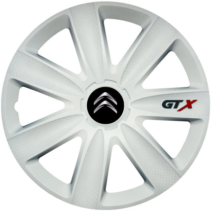 Set 4 Capace Roti GTX Alb R15, Compatibil Cu Citroen