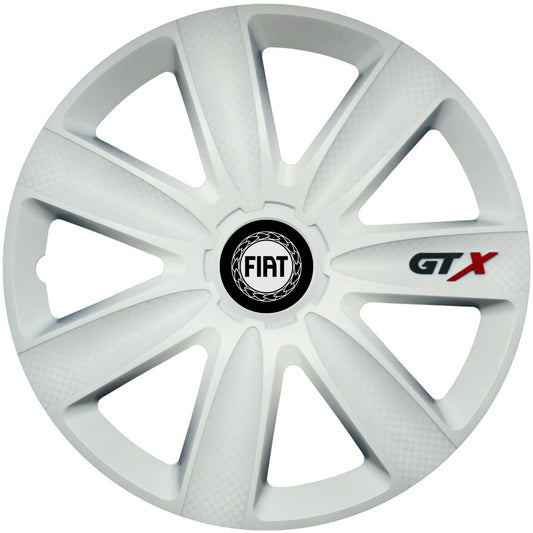 Set 4 Capace Roti GTX Alb R15, Compatibil Cu Fiat