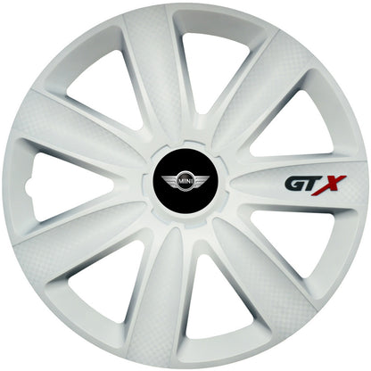 Set 4 Capace Roti GTX Alb R15, Compatibil Cu Mini