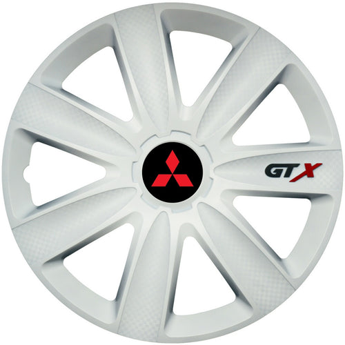 Set 4 Capace Roti GTX Alb R15, Compatibil Cu Mitsubishi