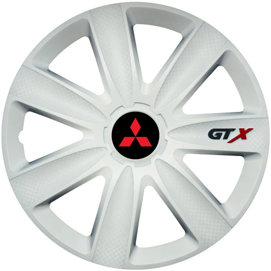Комплект 4 броя тасове GTX бели R15, съвместими с Mitsubishi