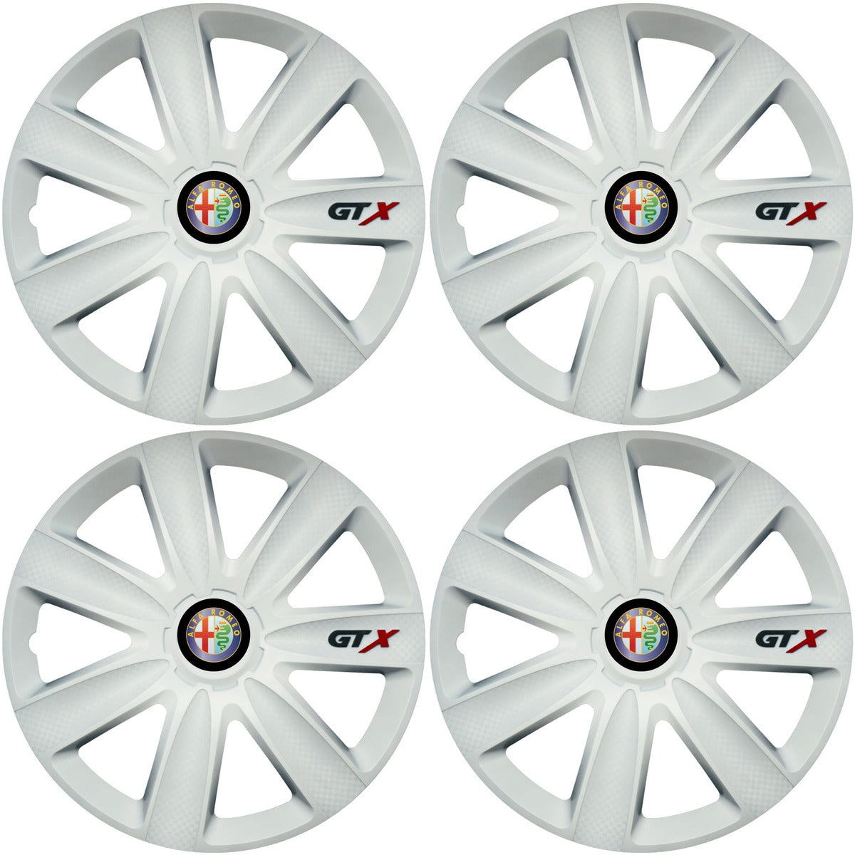 Set 4 Capace Roti GTX Alb R15, Compatibil Cu Renault