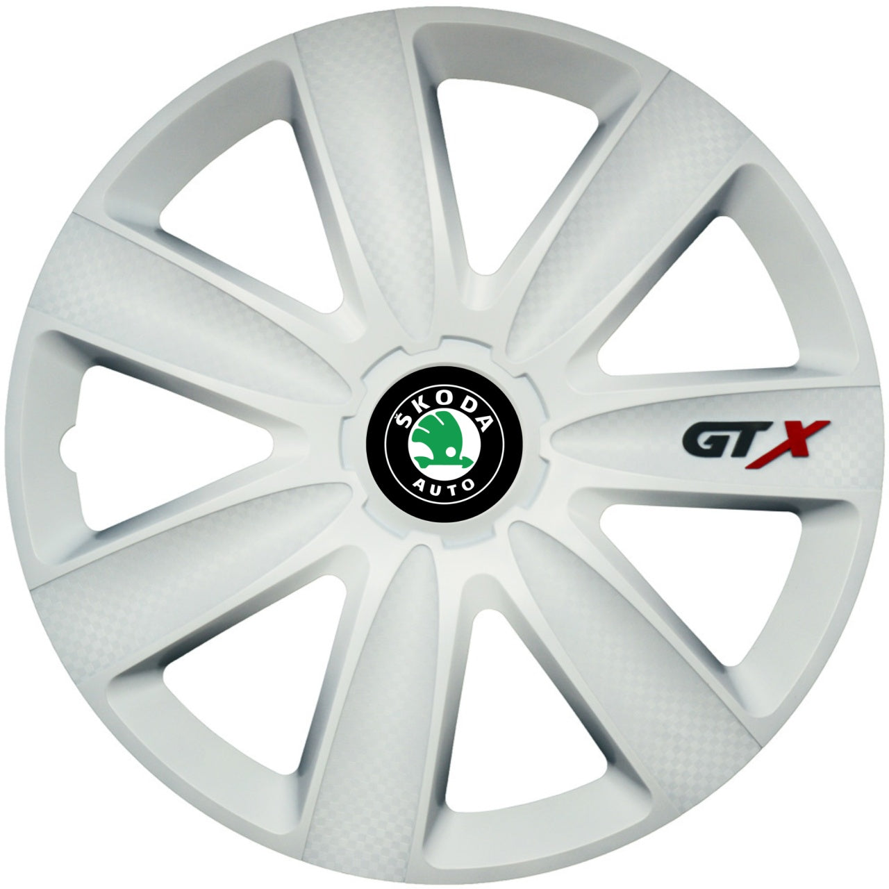 Set 4 Capace Roti GTX Alb R15, Compatibil Cu Skoda