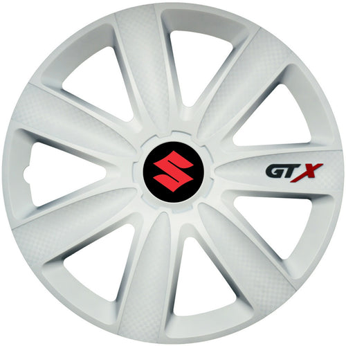 Set 4 Capace Roti GTX Alb R15, Compatibil Cu Suzuki