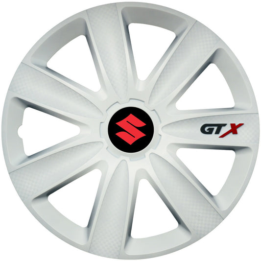 Set 4 Capace Roti GTX Alb R15, Compatibil Cu Suzuki