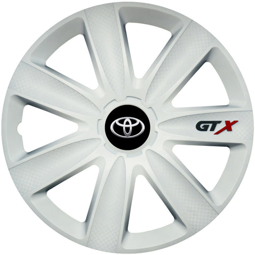Set 4 Capace Roti GTX Alb R15, Compatibil Cu Toyota