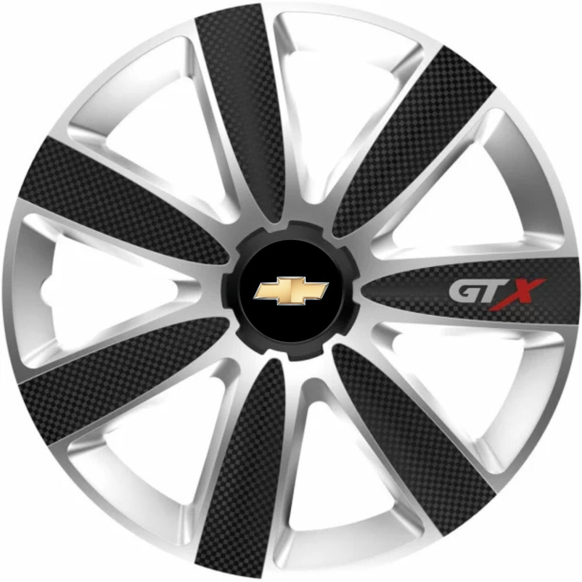Комплект 4 таса GTX Carbon Сиво-черно R14, за Chevrolet