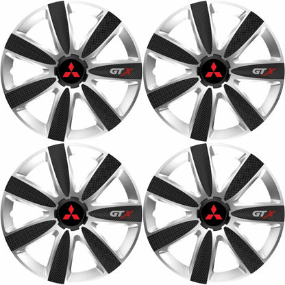 Set 4 Capace Roti GTX Carbon Gri-Negru R14, Pentru Mitsubishi