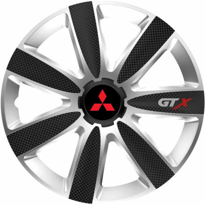 Set 4 Capace Roti GTX Carbon Gri-Negru R14, Pentru Mitsubishi