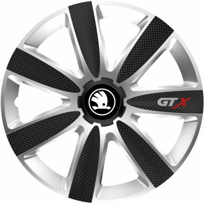 Комплект 4 таса GTX Carbon Сиво-Черен R14, За Skoda Нов