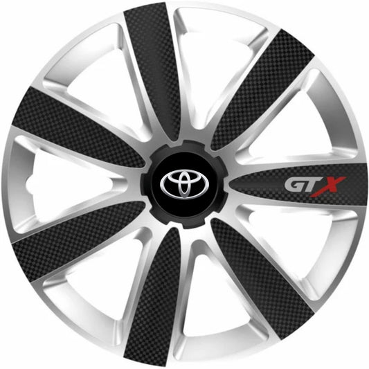 Set 4 Capace Roti GTX Carbon Gri-Negru R14, Pentru Toyota