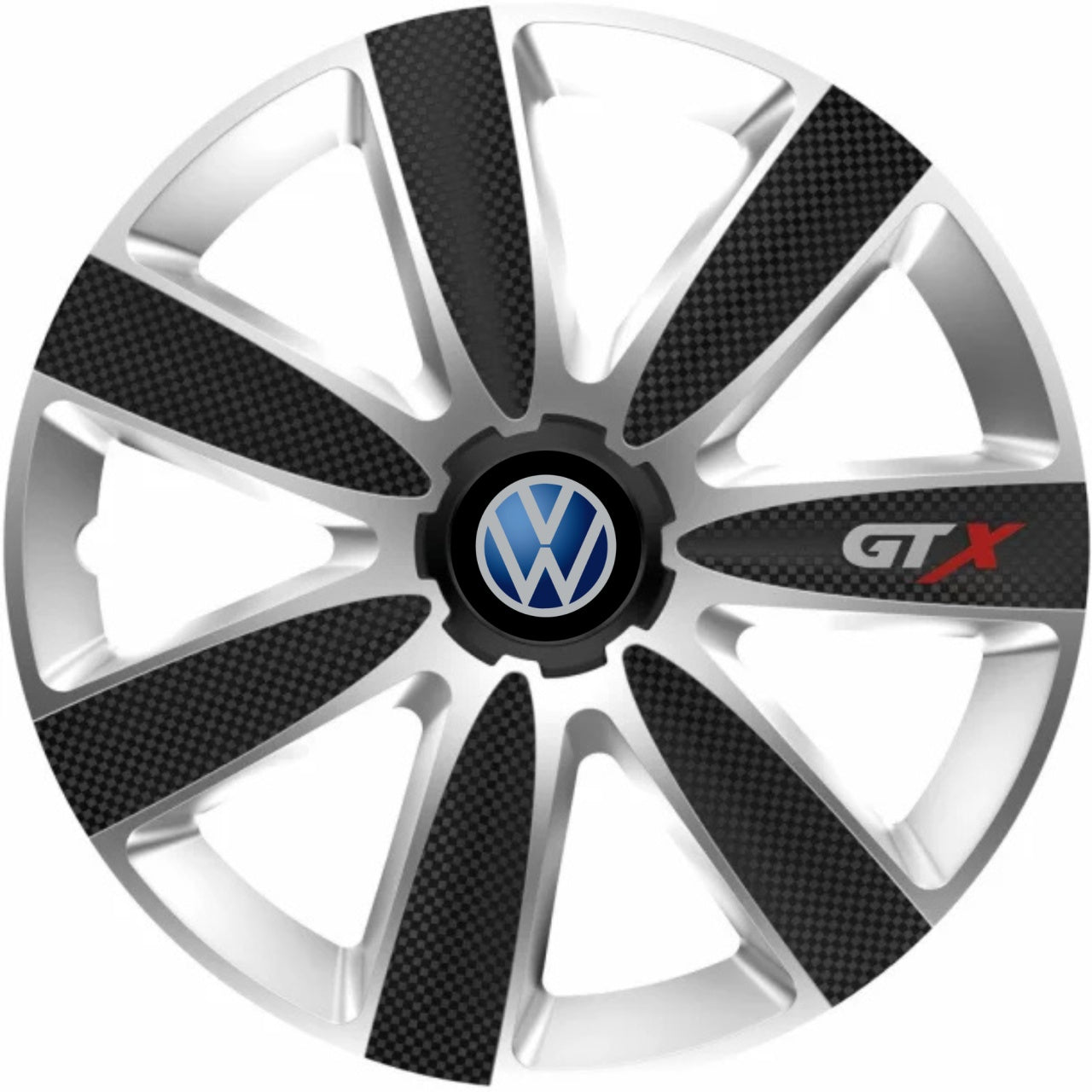 Комплект 4 таса GTX Carbon Сиво-Черен R14, за Volkswagen