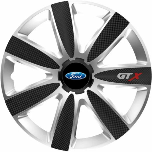 Set 4 Capace Roti GTX Carbon Gri-Negru R15, Pentru Ford