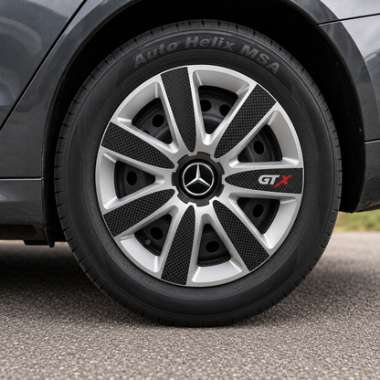 Set 4 Capace Roti GTX Carbon Gri-Negru R15, Pentru Mercedes