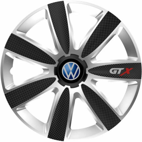 Set 4 Capace Roti GTX Carbon Gri-Negru R15, Pentru Volkswagen