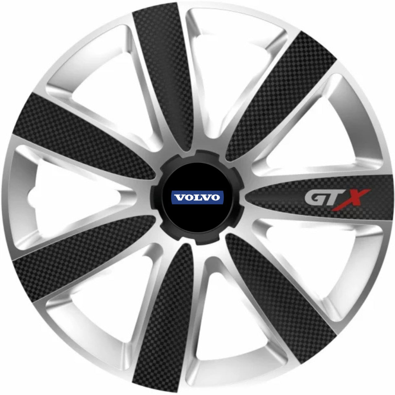 Set 4 Capace Roti GTX Carbon Gri-Negru R15, Pentru Volvo