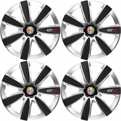 Set 4 Capace Roti GTX Carbon Gri-Negru R16, Pentru Alfa Romeo