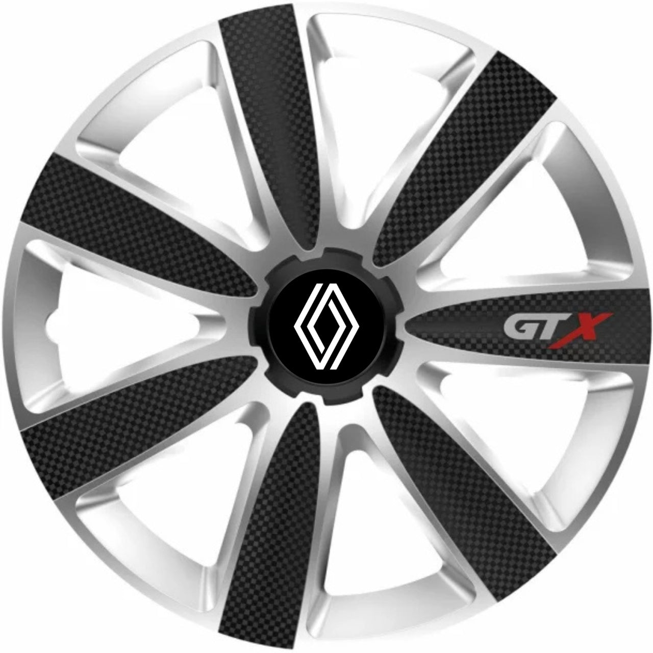 Set 4 Capace Roti GTX Carbon Gri-Negru R16, Pentru Renault Nou
