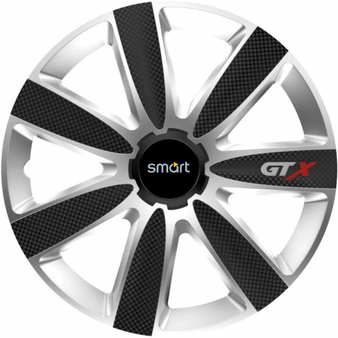 Set 4 Capace Roti GTX Carbon Gri-Negru R16, Pentru Smart