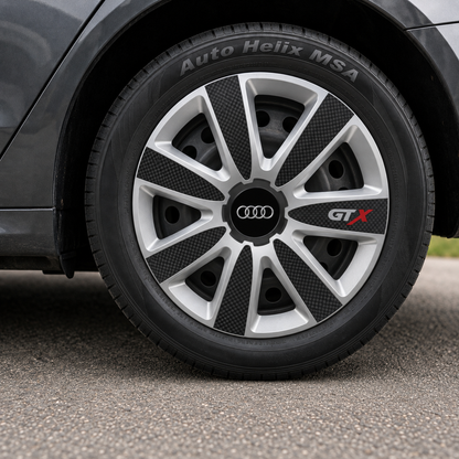 Set 4 Capace Roti GTX Carbon Gri-Negru R17, Pentru Audi