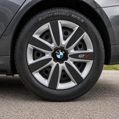 Set 4 Capace Roti GTX Carbon Gri-Negru R17, Pentru BMW