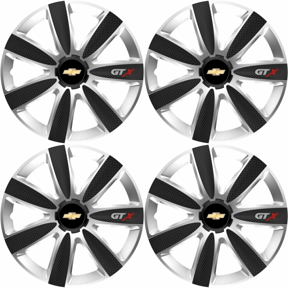 Set 4 Capace Roti GTX Carbon Gri-Negru R17, Pentru Chevrolet