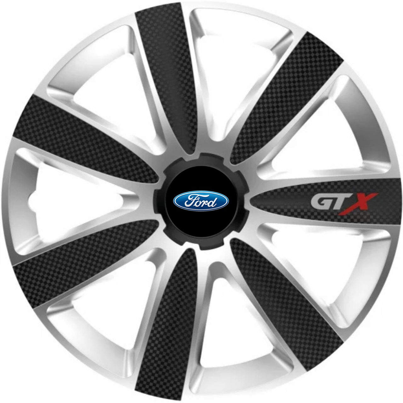 Set 4 Capace Roti GTX Carbon Gri-Negru R17, Pentru Ford