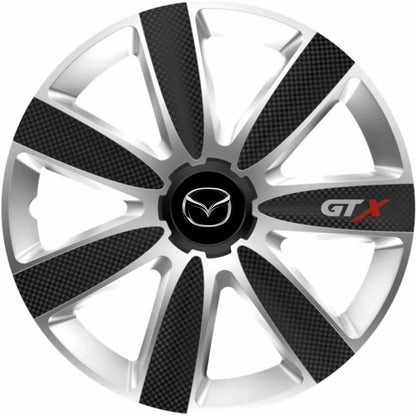 4 db-os GTX Karbon Szürke-Fekete Kerékagy Szett, R17, Mazda