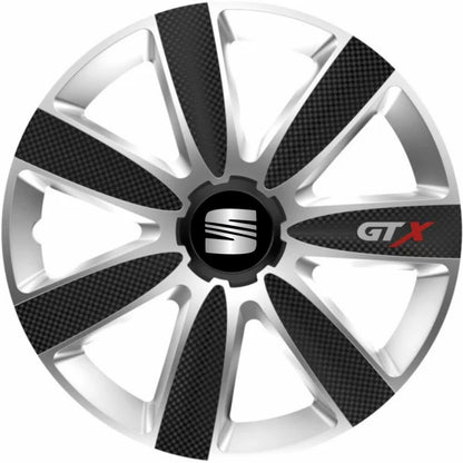 Set 4 Capace Roti GTX Carbon Gri-Negru R17, Pentru Seat