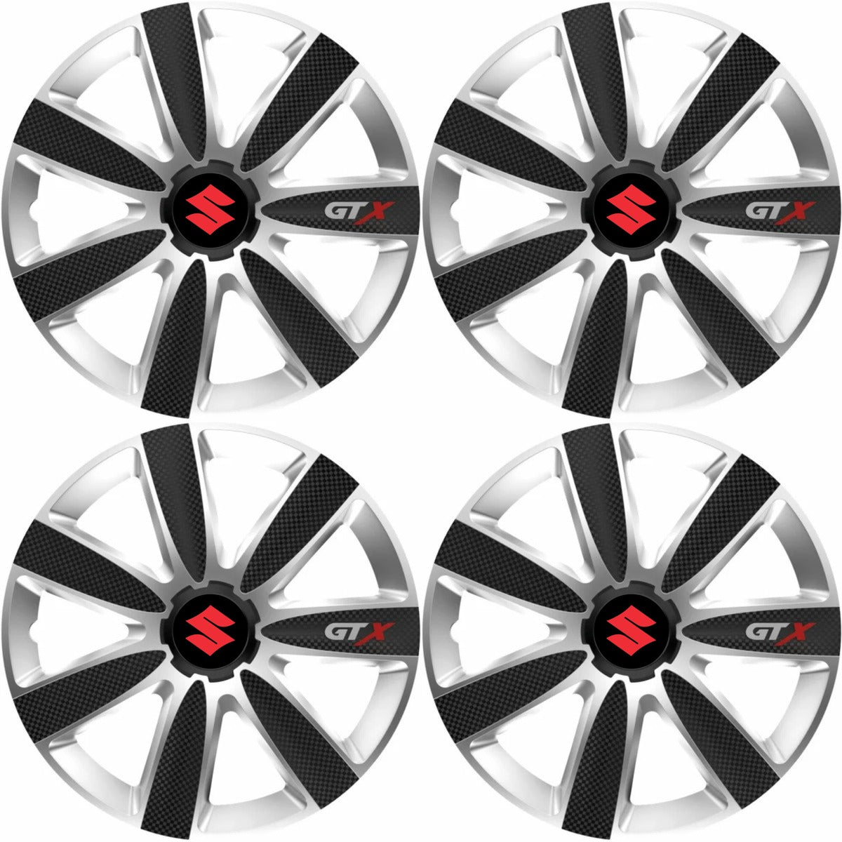 Set 4 Capace Roti GTX Carbon Gri-Negru R17, Pentru Suzuki