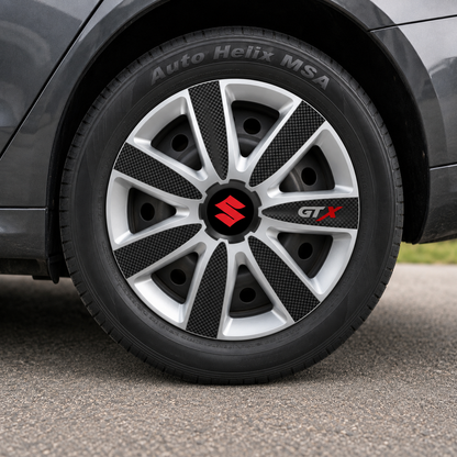 Set 4 Capace Roti GTX Carbon Gri-Negru R17, Pentru Suzuki