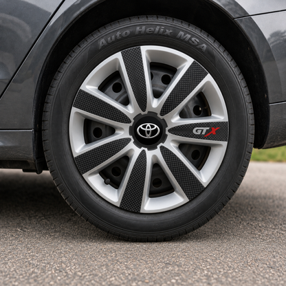 Set 4 Capace Roti GTX Carbon Gri-Negru R17, Pentru Toyota